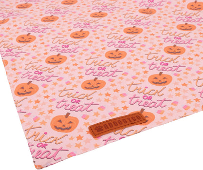 ADOGGYGO Halloween Dog Bandana, Pink Pumpkin Ghost Scarf, Adjustable Fit Female Halloween Bandanas