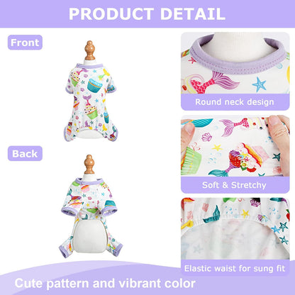 Dog Pajamas Pjs Summer Fall Dog Clothes for Small Dogs Girl - Boy - Medium Size Dogs, Soft Stretchy