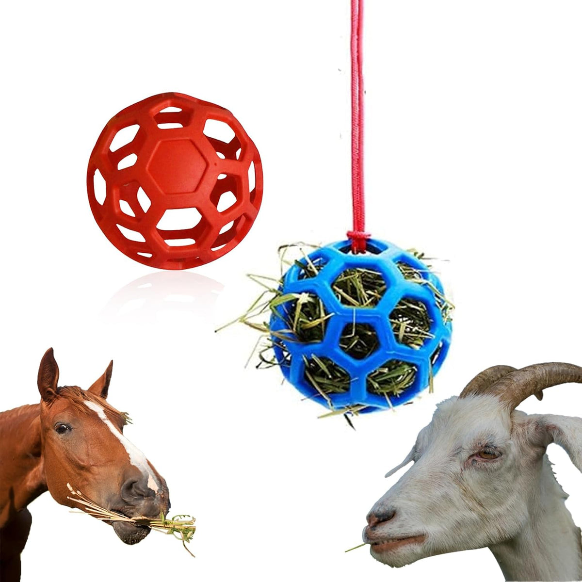 2 Pcs Novelty Hay Ball for Horses to Play with and Relieve Stress, Bright Color Hay Balls for Goats