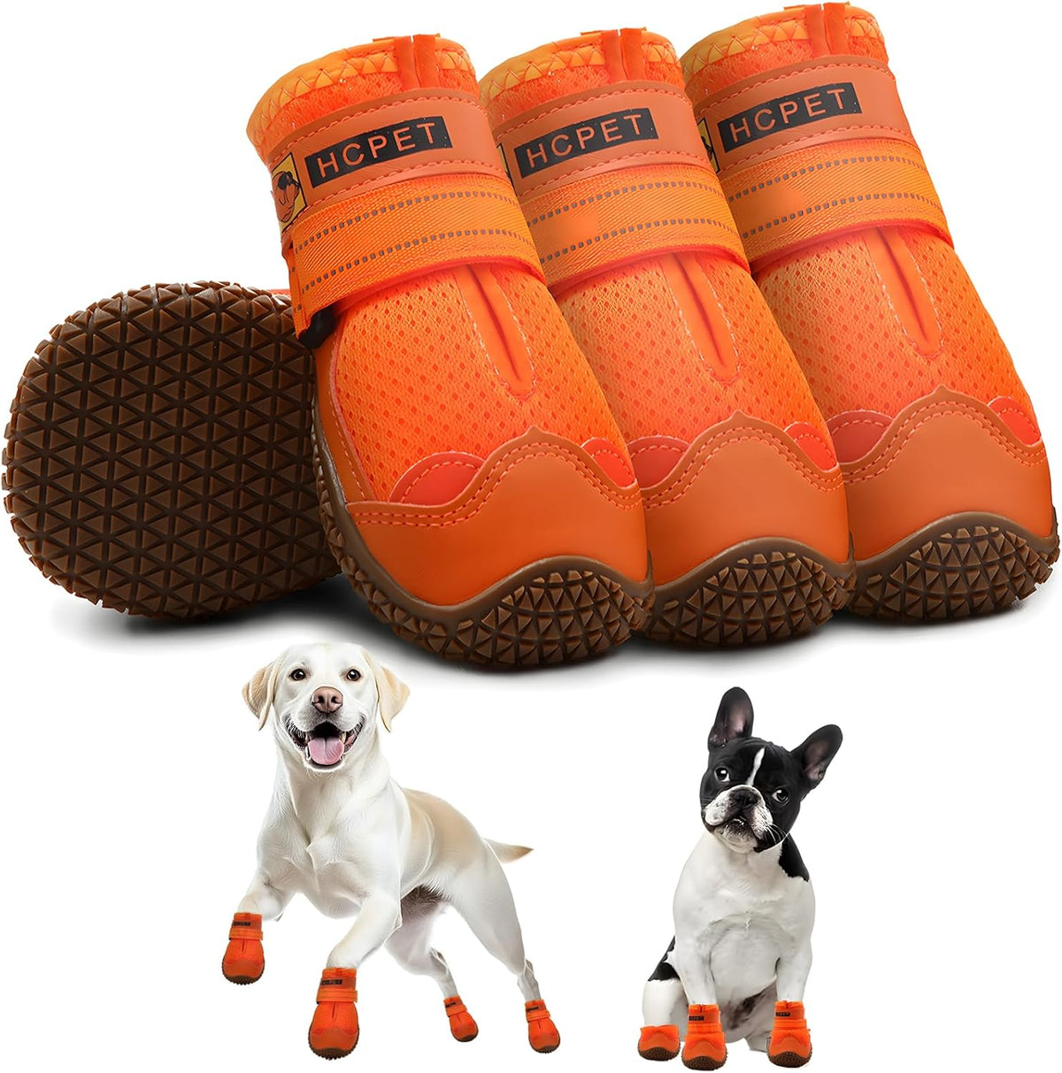Hcpet Dog Shoes for Large Dogs, Breathable Dog Booties for Small Medium Dogs, Anti-Slip Dog Boots &