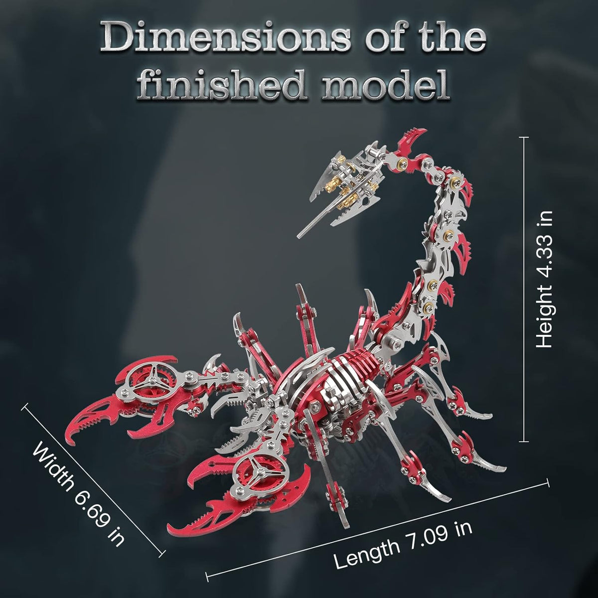 Scorpion 3D Metal Puzzles Kits for Adults Teens – 454 Pcs – Mechanical Assembly Models – 4 Hours to