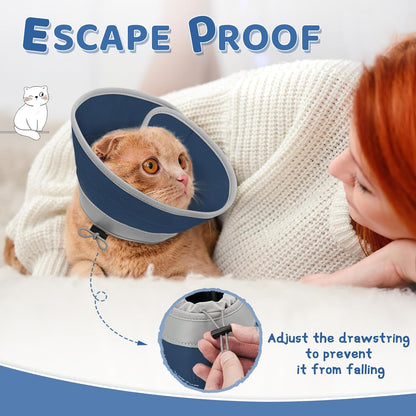 Cat Cone Collar Soft to Stop Licking, Adjustable, Foldable Lightweight Kitten Cones After Surgery