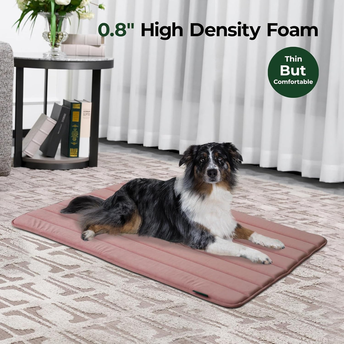 BALANCE Dog Crate Pad, Dog Foam Crate Mat Kennel Pad, Washable Water-Resistant Pet Bed Flat Dogs