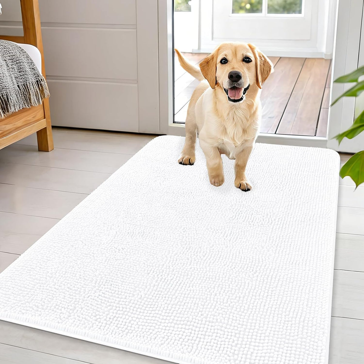 OLANLY Dog Door Mat for Muddy Paws 44x32, Absorbs Moisture and Dirt, Absorbent Non-Slip Washable