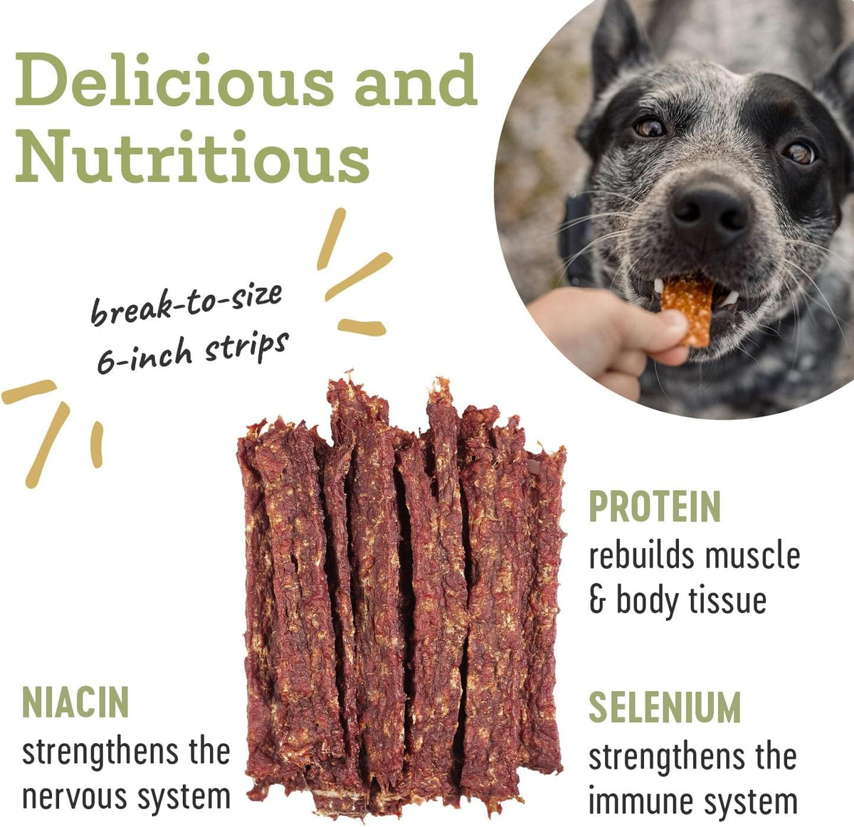 Farm Hounds - Boar Strips - Premium Natural Jerky for Dogs - from 100% Humanely Raised Boar