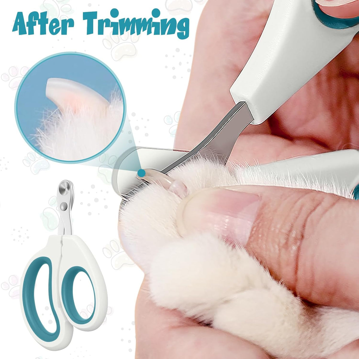 Cat Nail Clipper, Durable Stainless Steel Cat Nail Trimmer with Sharp Blade and Anti-Slip Handle