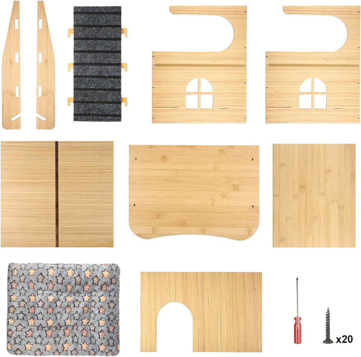 Upgraded Thickened Board Wooden Guinea Pig Castle Hideout - Spacious & Long-Lasting Small Pet
