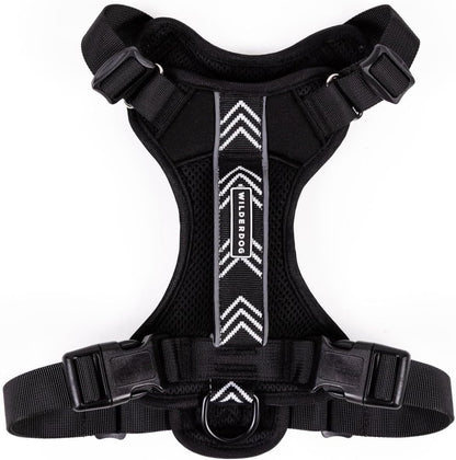 Wilderdog Lightweight Dog Harness with Reflective Straps - Small - Black