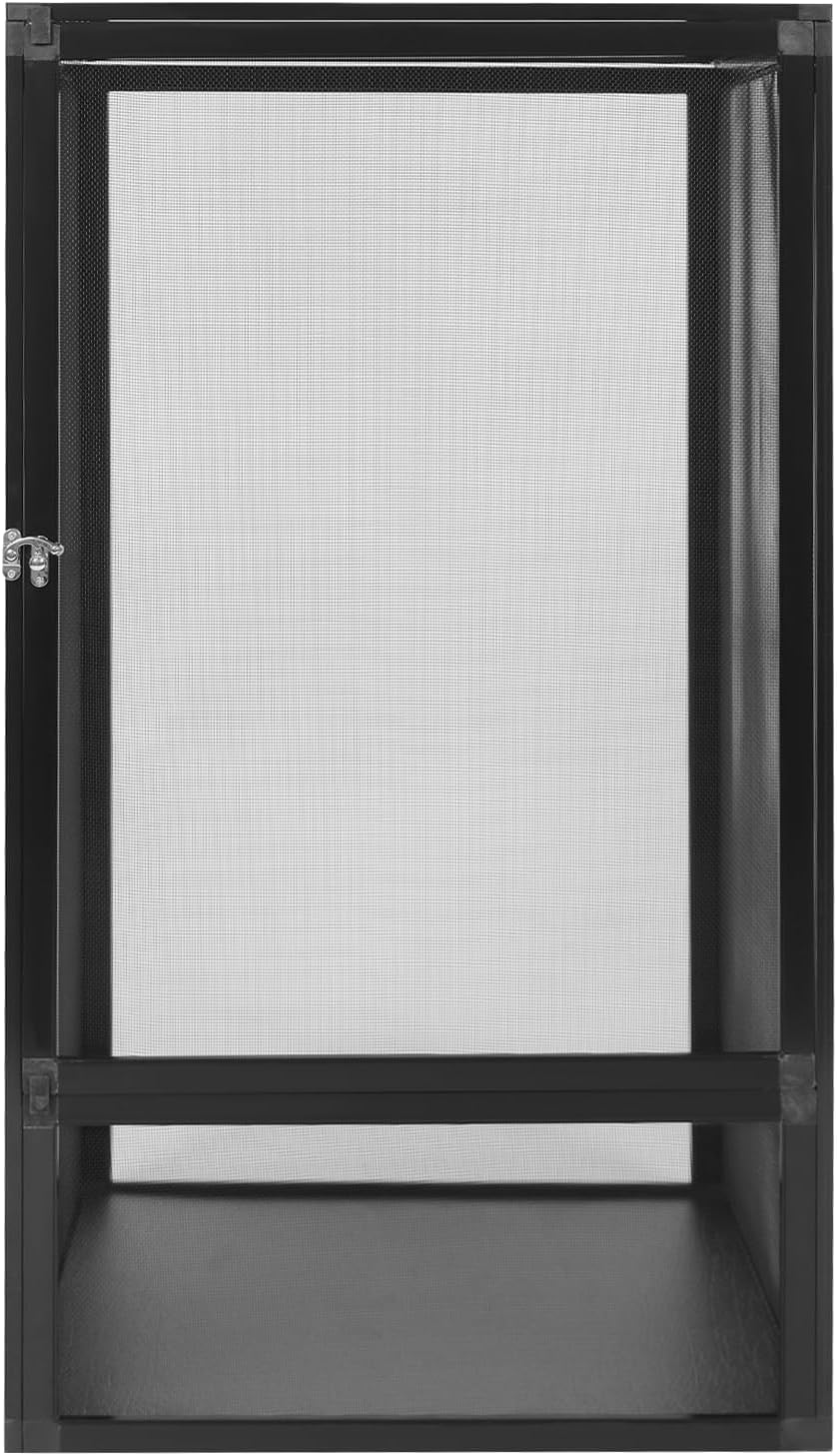 Micro Habitat Terrarium Enclosure Reptile Open Aluminum Screen Cage Black Large Reptiles Habitat