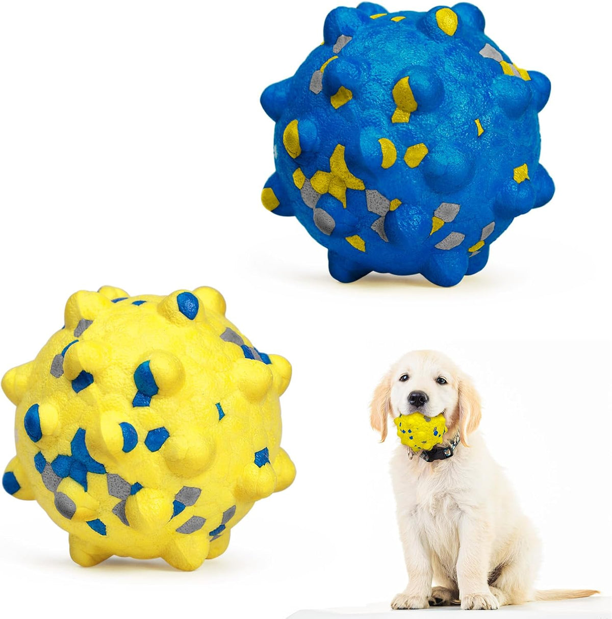 Dog Tennis Balls for Aggressive Chewers, Indestructible Durable Bouncy Interactive Toy for Dogs