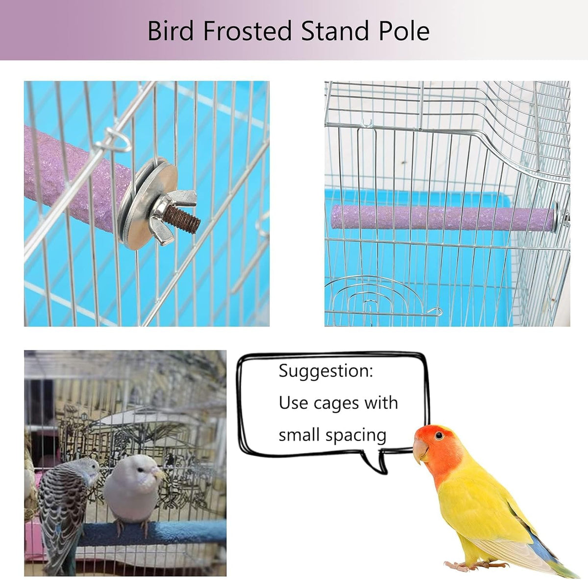 Hamiledyi Bird Perches for Cage Grinding Sand Bird Perches 8pcs Claw Trim Cage Perches Stand for