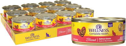 Wellness Complete Health Sliced Adult Wet Cat Food, Natural, Protein-Rich, Grain Free, 5.5 Ounce