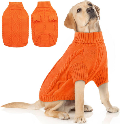 Queenmore XXL Dog Sweaters,Large Dog Sweater for Pitbull Doberman,Warm Turtleneck Knitted Big Pet