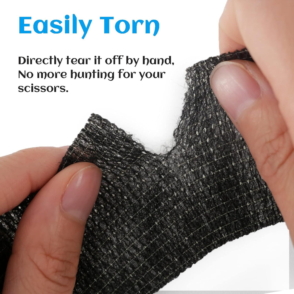 24 Rolls Black Elastic Self Adhesive Bandage Wrap, Breathable Flexible Fabric Non Woven Cohesive
