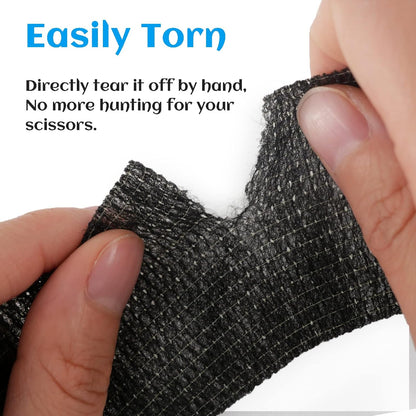24 Rolls Black Elastic Self Adhesive Bandage Wrap, Breathable Flexible Fabric Non Woven Cohesive