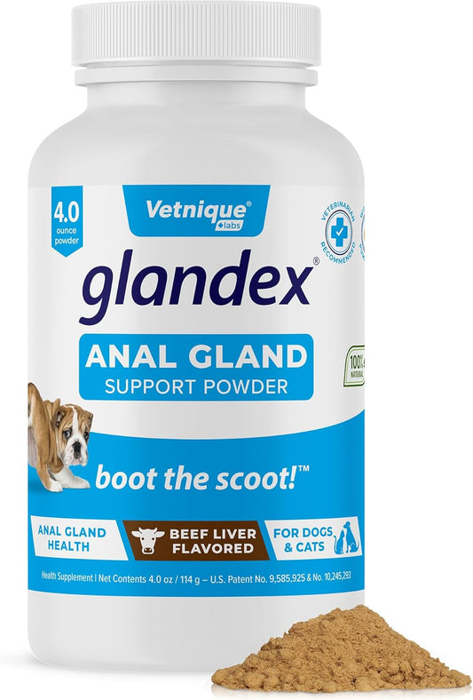 Vetnique Labs Glandex Dog Fiber Supplement Powder for Anal Glands with Pumpkin, Digestive Enzymes &