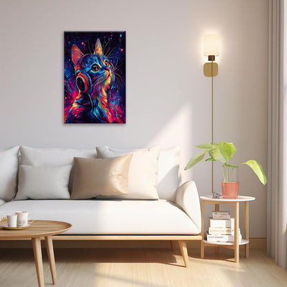 Cat Wall Art Canvas Fantastic Animal Wall Decor Prints Framed Painting Colorful Pictures Gifts