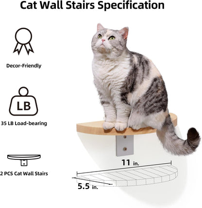FUKUMARU Cat Wall Furniture Set, Transparent Capsule Kitten Walls Shelves with 2 PCS Pedals
