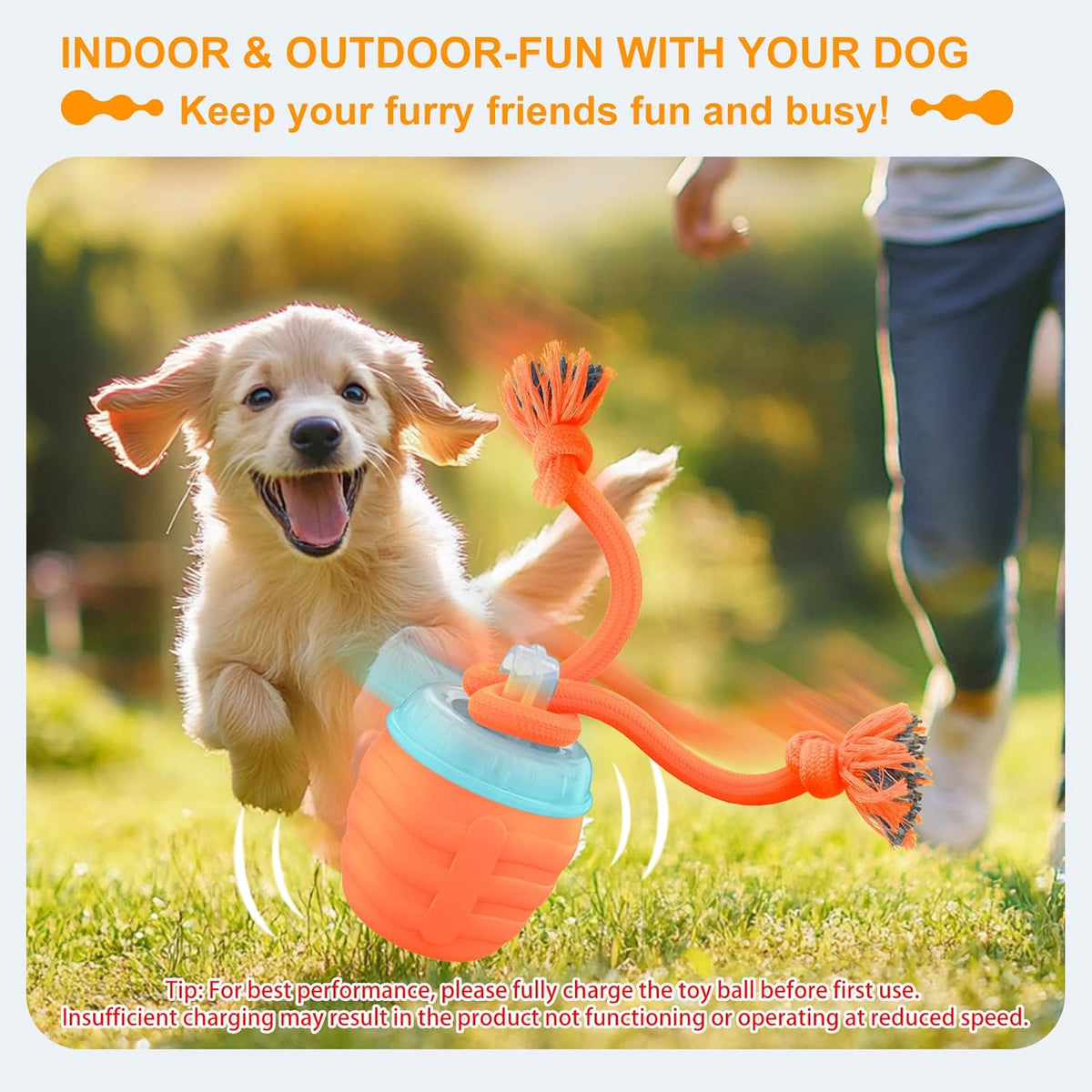 Interactive Dog Toys - [2025 Newly Upgraded] Motion Activated Ball for Small/Medium/Large Dogs