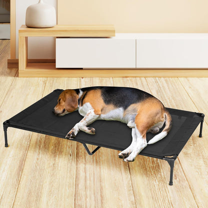 Elevated Dog Bed for Outdoor, Large Raised Dog Cot with Washable Mesh, Cooling Pet Cot Chew Proof