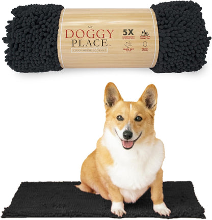 My Doggy Place Microfiber Dog Mat for Muddy Paws, 18" x 24" Charcoal - Absorbent and Quick-Drying
