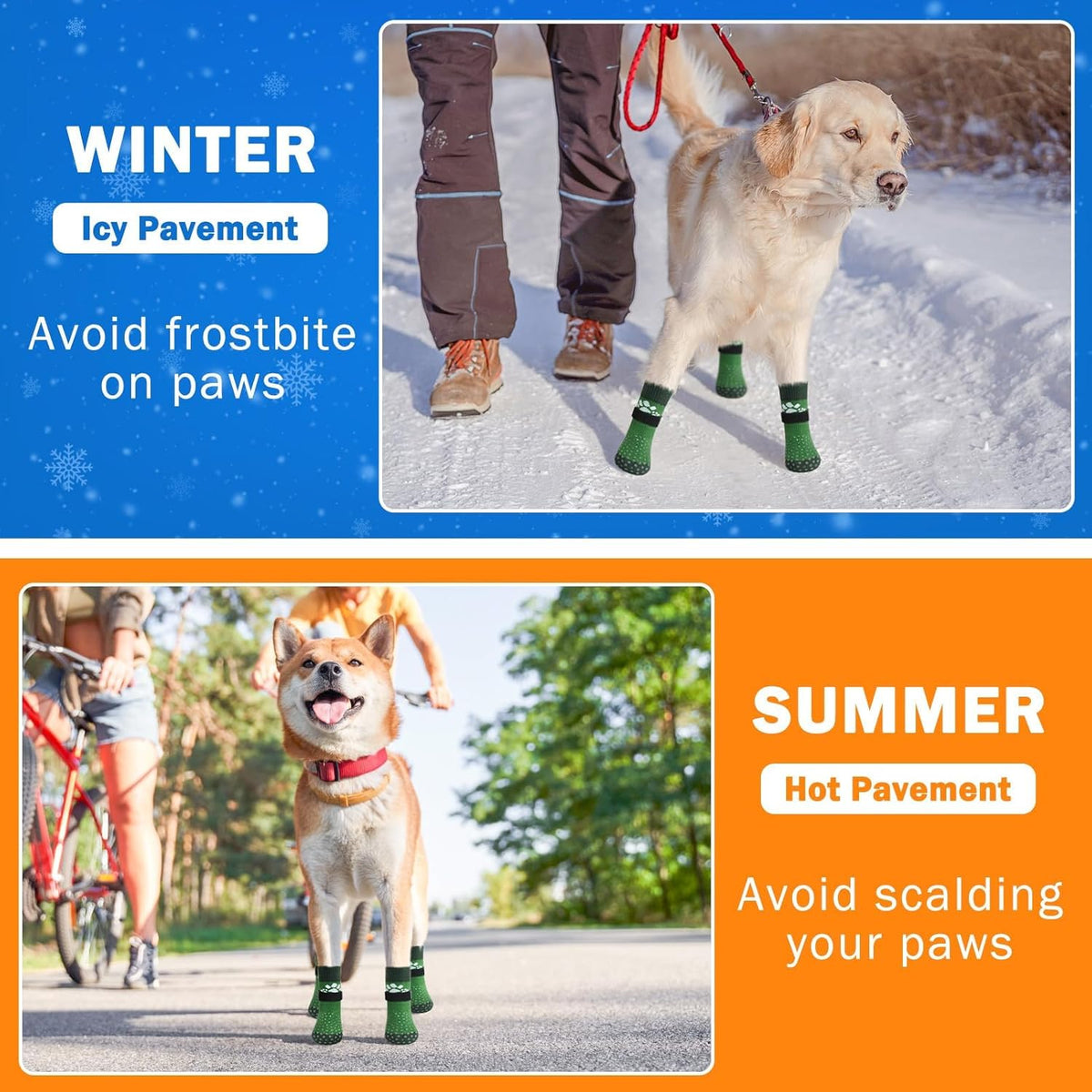 SCENEREAL Anti Slip Dog Sock to Prevent Licking Paws for Hardwood Floors, Boots & Paw Protector