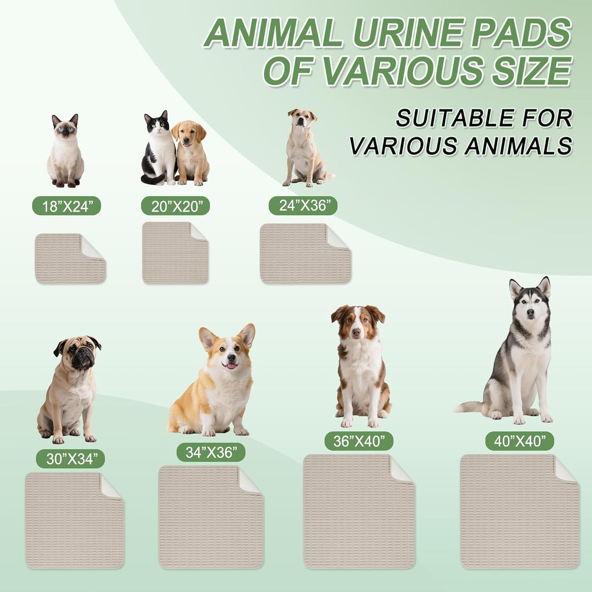 Washable Pee Pads for Dogs, 2 Pack Reusable Puppy Pads Dog Pads, Non-Slip Dog Pee Pads, Leakproof