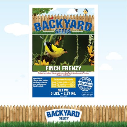 CountryMax Backyard Seeds Finch & Small Songbird Frenzy Wild Bird Seed Mix – 5 lb Bag | Premium