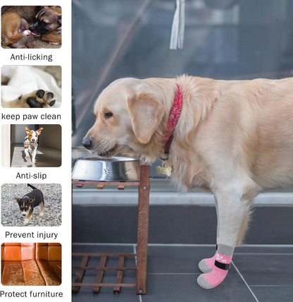 SCENEREAL Anti Slip Dog Sock to Prevent Licking Paws for Hardwood Floors, Boots & Paw Protector