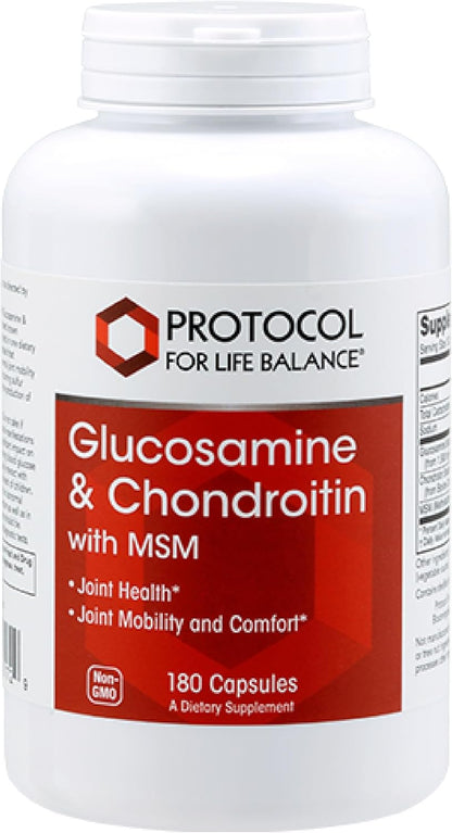 Protocol Glucosamine & Chondroitin with MSM - Joint Support* - Chondroitin MSM Supplement - Non-GMO