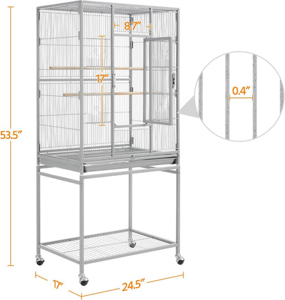 Yaheetech Metal Large Bird Cage Parrot Parakeet Cage w/Stand for Small Parrot Cockatiel Sun