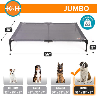 K&H Pet Products Elevated Outdoor Dog Cot Bed, Raised Cooling Bed with Washable Breathable Mesh for