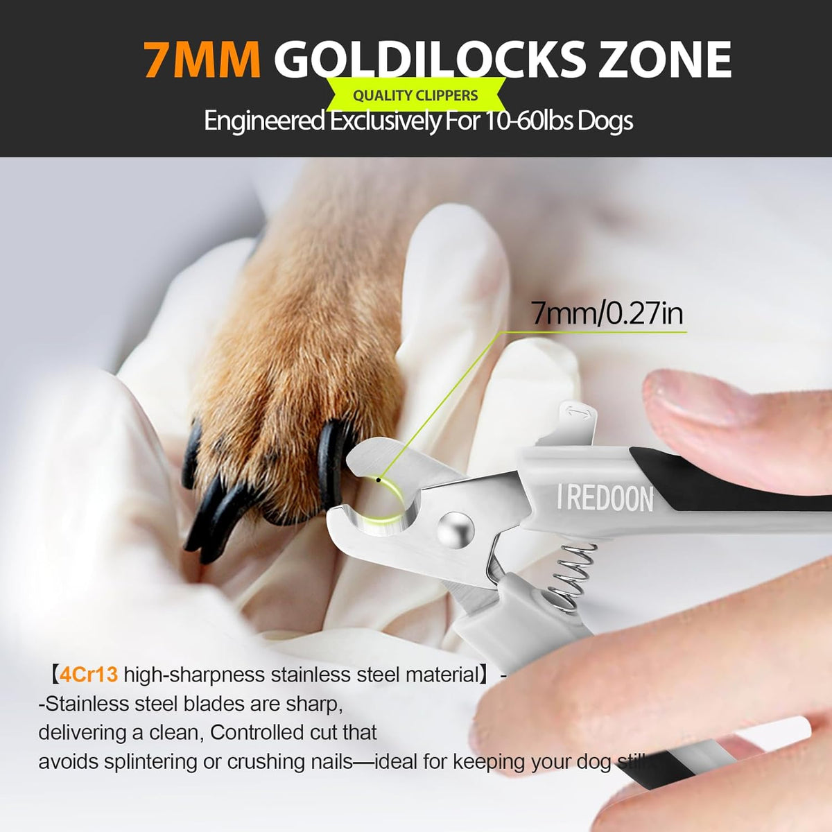 Dog Nail Clippers and Trimmers with Nail File, Ultra-Sharp 4CR13 Stainless Steel Blades Pet