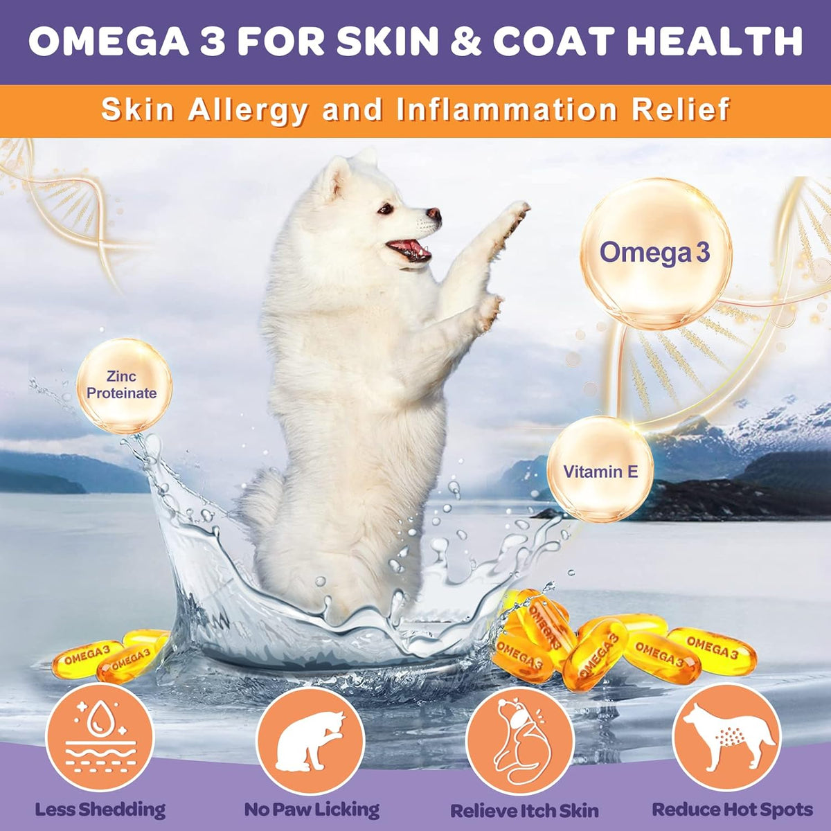 NATURE TARGET Probiotics for Dogs, 6 Billion Freeze Dried Dog Probiotics with Prebiotics & Enzymes