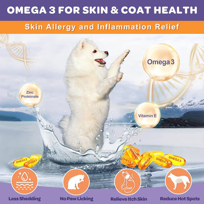 NATURE TARGET Probiotics for Dogs, 6 Billion Freeze Dried Dog Probiotics with Prebiotics & Enzymes