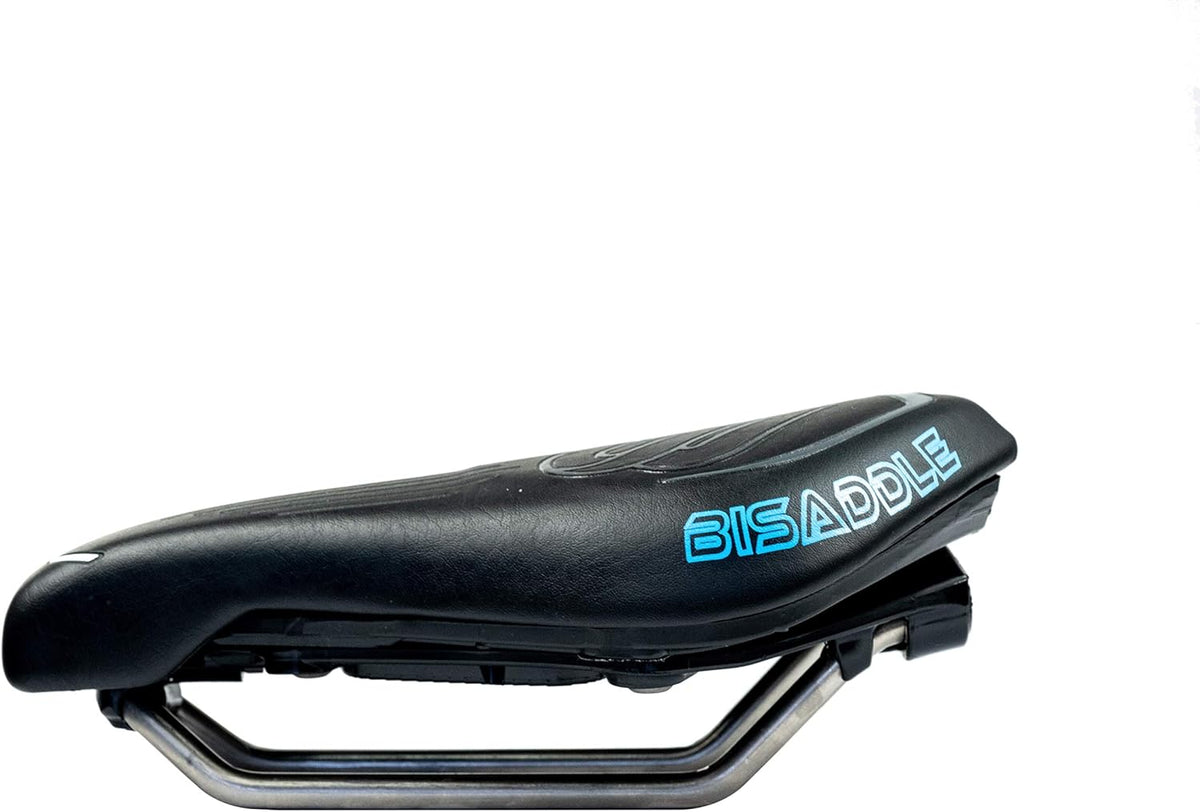 SRT Super Short Noseless Pain-Free Adjustable Bicycle Saddle Black with Titanium Rails Custom Fit