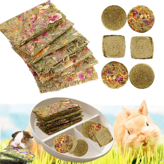 Abizoo Rabbit Treat,Natural Molar Timothy Hay Herbal Floral Scent Snack Chew Toys Gift for Bunny