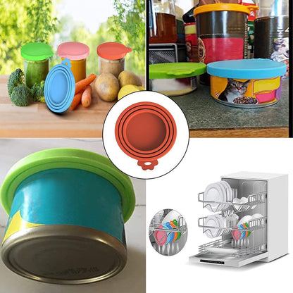 8 pack Silicone Pet Food Can Lids for 3 Standard Size Food Cans for Pet Food Cans or Canned Goods