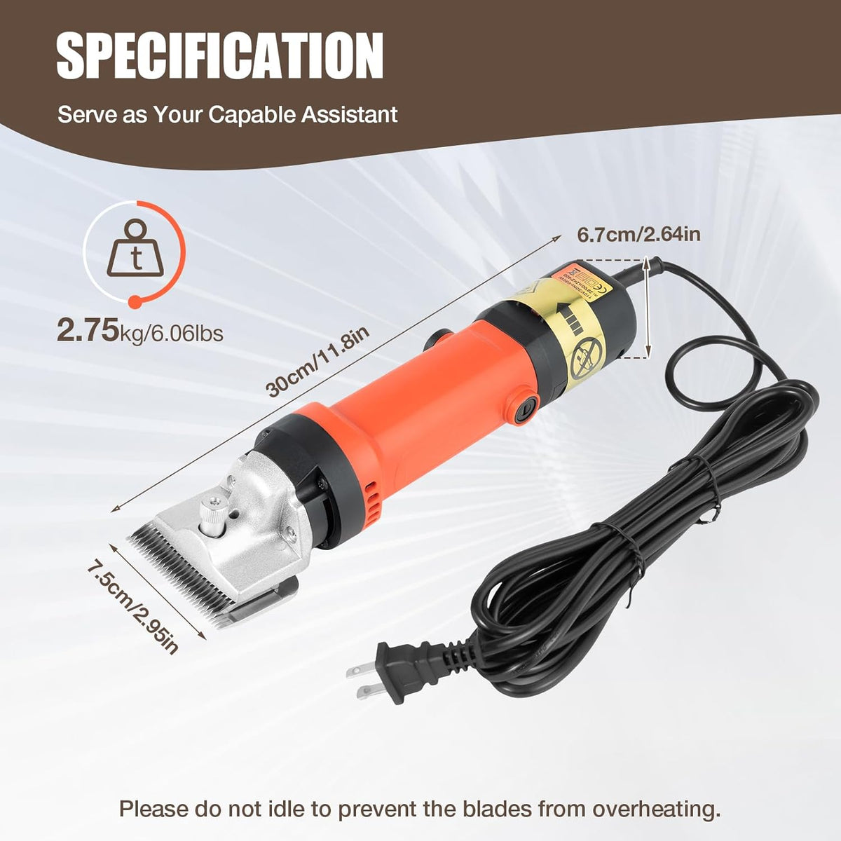 Horse Clippers, 350W Professional Heavy Duty Horse Grooming Kit, Electric Shearing Machine with 6