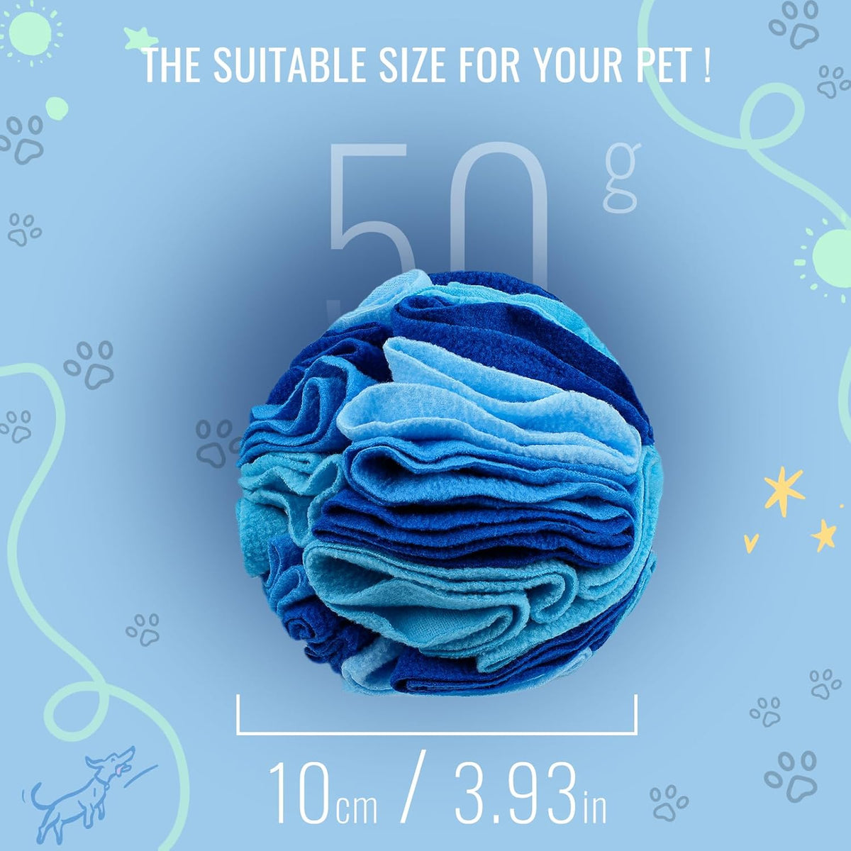 Pet Snuffle Ball, Puzzle Sniffing Interactive Dog Ball for Blind Dogs Training Stress Relief Dog