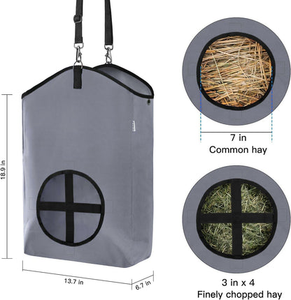 3 Packs Goat Hay Feeder,Hay Bags for Goats,Horses,Sheep,Premium 600D Oxford Cloth,with Metal