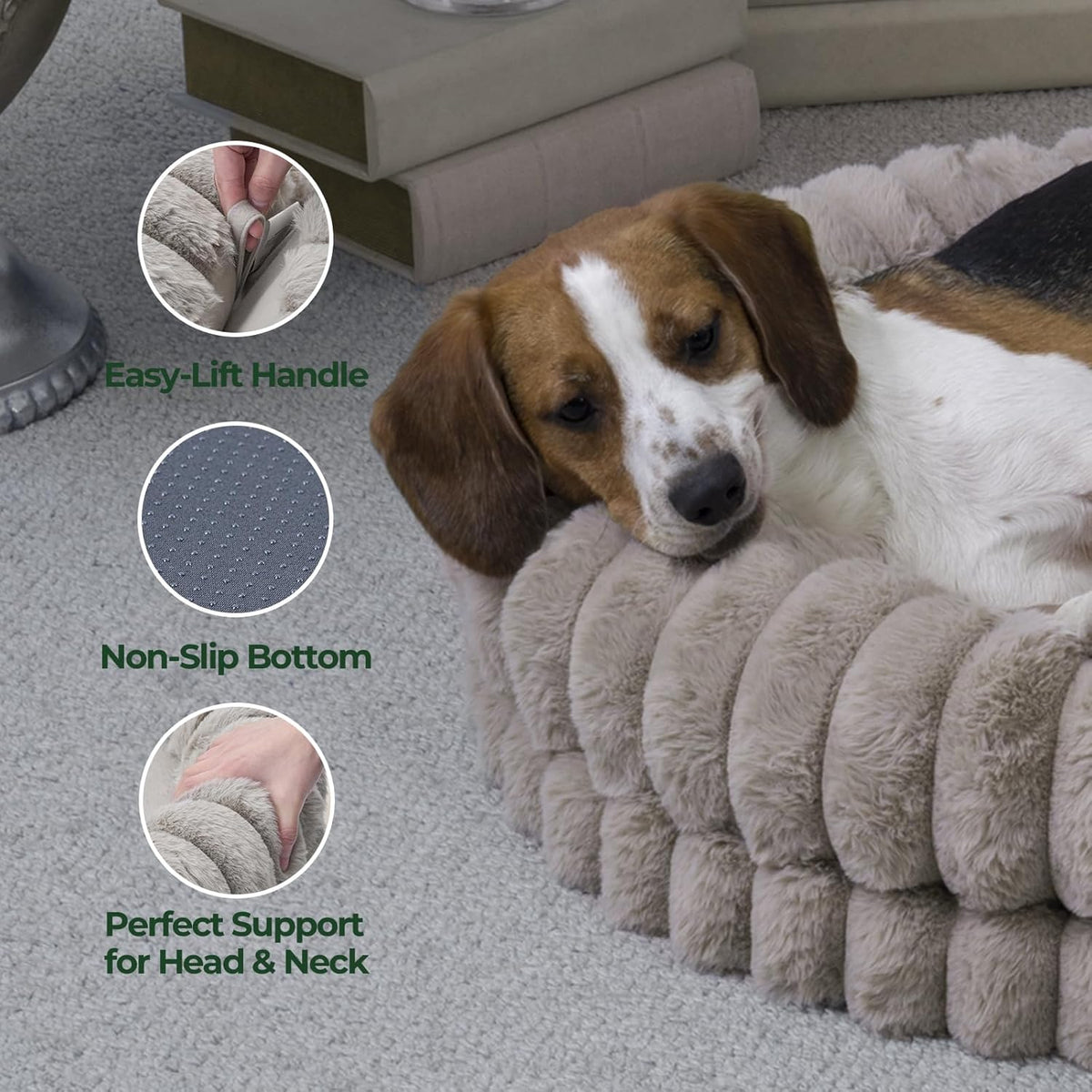 BALANCE Luxury Donut Dog Bed, 30 Inches Round Dog Bed Medium Size Dogs Washable, Orthopedic Calming