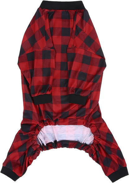 HDE Dog Pajamas One Piece Jammies Jumpsuit Pet Clothes Outfit Stretchy Lightweight Comfy Shirt Pjs