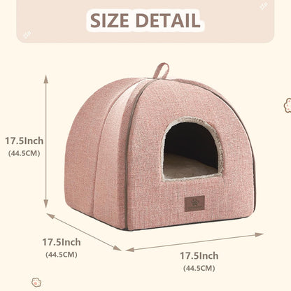 Cat Bed for Indoor Cats - Cat Cave Bed Cat House Cat Tent with Removable Washable Cushioned Pillow