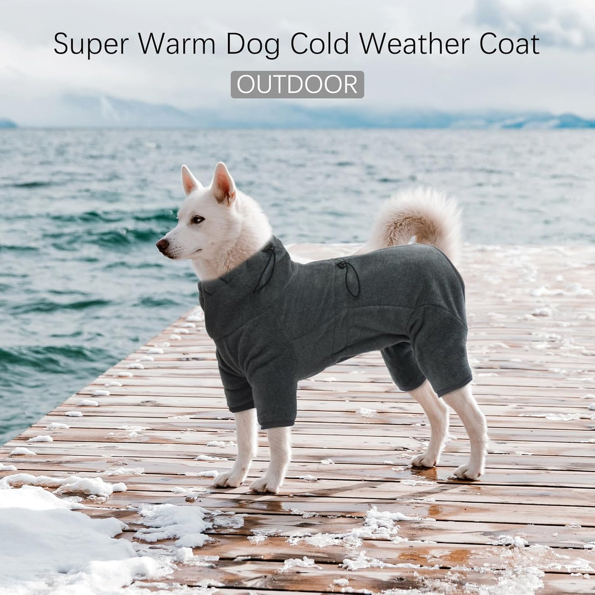 ROZKITCH Dog Warm Pajamas, Pet Windproof Warm Cold Weather Jacket Vest Cozy Jumpsuit Apparel Outfit