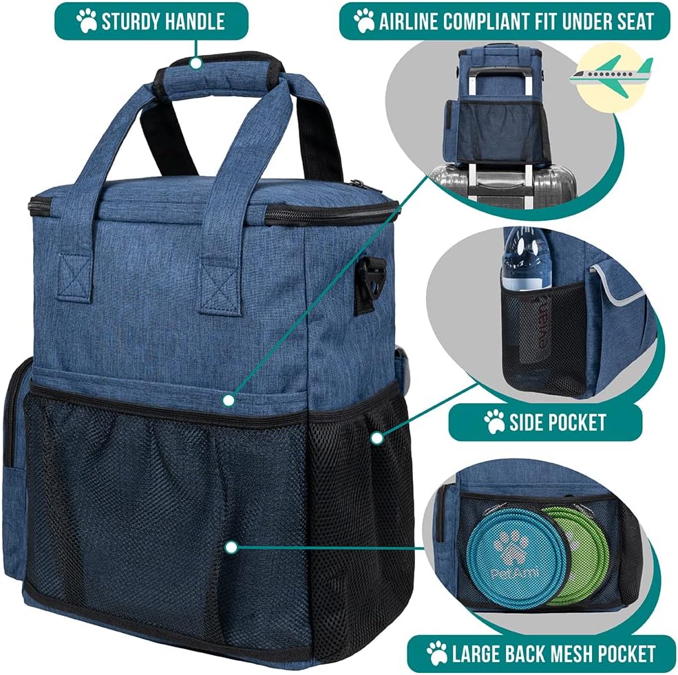 PetAmi Dog Travel Bag Pet Supplies Accessories Organizer for Traveling, Camping, Weekend; Cat Pet