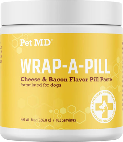Pet MD Wrap A Pill Cheese & Bacon Flavor Pill Paste for Dogs - Make a Pocket or Pouch to Hide Pills