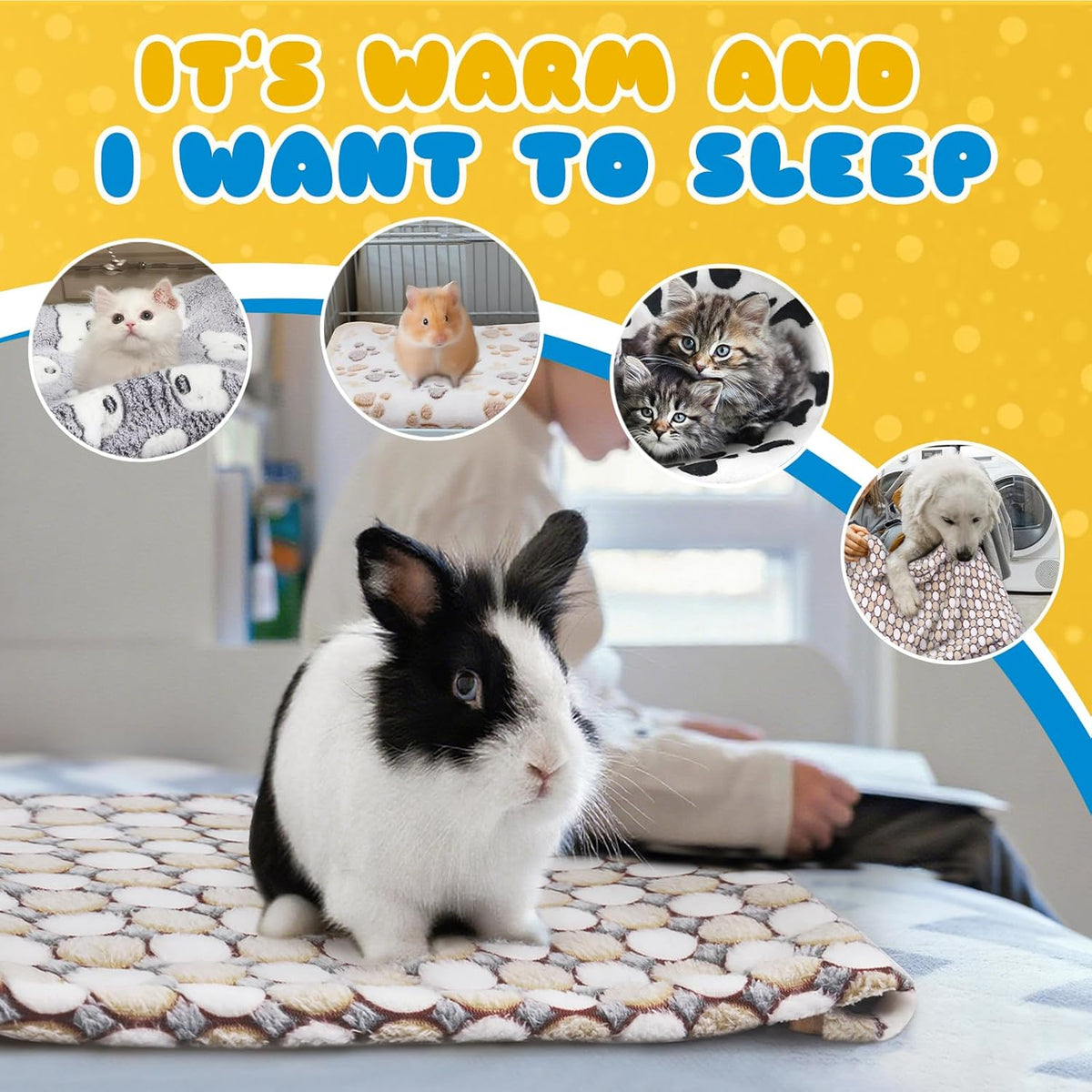6 Pcs Guinea Pig Bedding Cage Liners Small Animal Flannel Blankets Sleep Mat Absorbent Reusable Pet