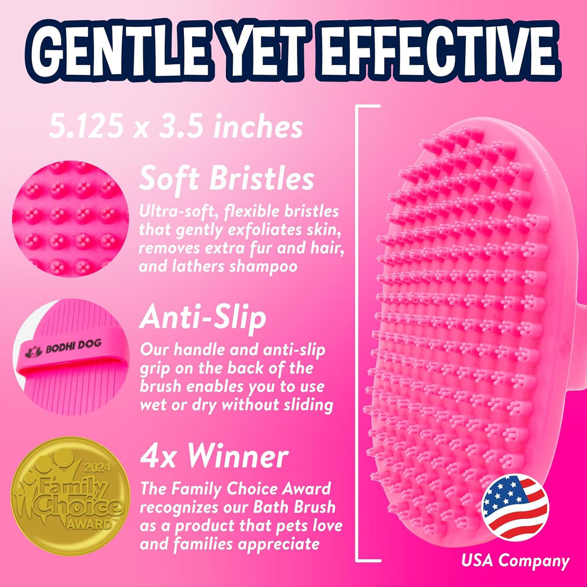 Bodhi Dog Shampoo Brush - Pet Grooming & Bath Supplies for Cats and Dog Bath Brush for Long & Short