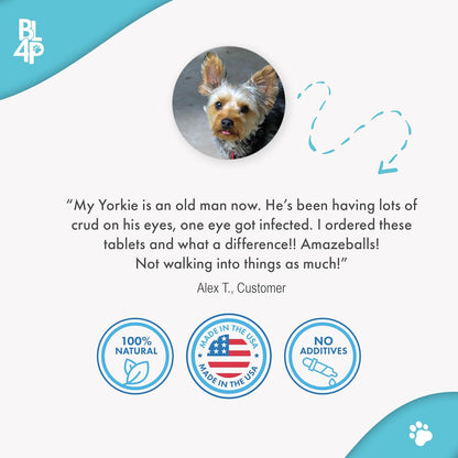 Dog Eye Care & Infection Treatment, Natural Dog Supplements for Conjunctivitis, Swelling, Dry Eyes